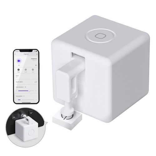 CHECARZHN--NO1-Fingerbot Plus Interrupteur Intelligent Avec Commande Tactile, Compatible Avec L'Application Smart Life Et Le Hub Bluetooth Tuya Pour Alexa, Google Home Et Contrôle Par Minuterie, Blan