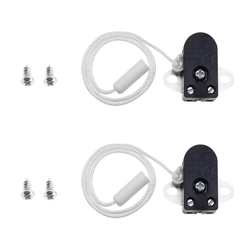 Checarzhn--No1-2 Pieces Interrupteur Tirette Mini Interrupteur À Tirette Interrupteur À Tirette Avec Cordon Pour Salle De Bain Ventilateur De Plafond Luminaires Commutateur 2 A 250 V