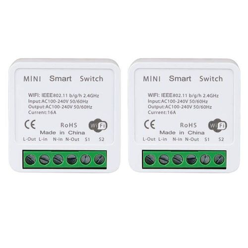 CHECARZHN--NO1-Interrupteur Wifi Interrupteur Connecté Alexa Sans Fil, Récepteur 16A, Avec Tuya Smart Life App, Commande À Distance Par Téléphone, Relais Compatible Avec Google Home ¿ Lot De ¿¿