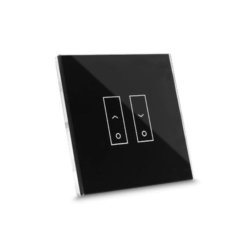 CHECARZHN--NO1-E2S Plus Interrupteur Connecté Pour Stores Et Volets Roulants, Compatible Google/Alexa/Siri, Applis Ios/Android, Plaque Tactile, Verre Rétroéclairée, Capteurs De Température Et Luminos