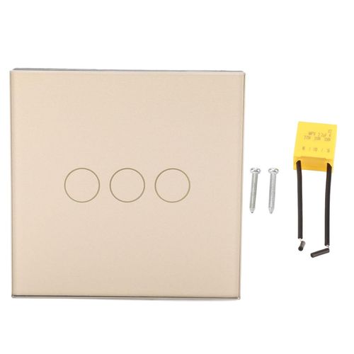 CHECARZHN--NO1-Wifi Interrupteur Tactile Connecté, 3 Voies Interrupteur Mural Intelligent Interrupteur Lumineux Mural, App Et Commande Vocale Interrupteur Connecté Wifi Sans Fil Compatible Avec Alex/