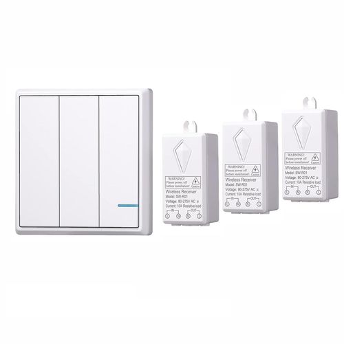 CHECARZHN--NO1-Kit D'Interrupteur Sans Fil Avec Mini Récepteur, Facile À Installer Ip66 Étanche Pour La Maison, Le Bureau, Les Plafonniers, Les Lampes, Les Ventilateurs Et Les Appareils Électroménage