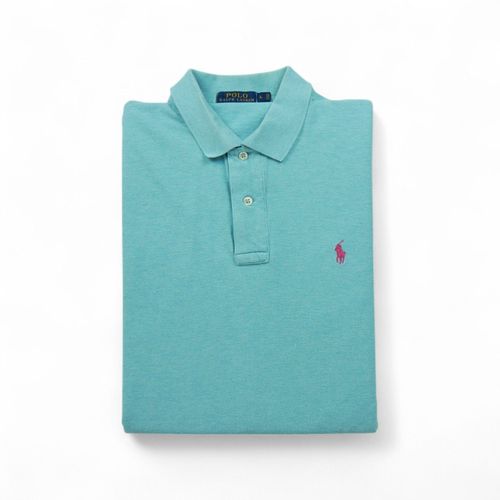 Reconditionné - Polo Manches Courtes Homme Turquoise - Taille L - Homme - Turquoise
