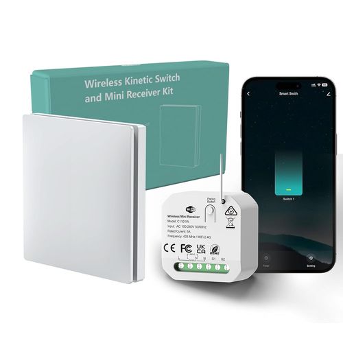 CHECARZHN--NO1-Kit D'Interrupteurs Intelligents Sans Fil Wifi, Interrupteur Marche/Arrêt Étanche Compatible Avec Alexa Et Google Assistant Fonction De Synchronisation De Commande Vocale