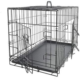 Sac de Transport pour Chat et Chien Pliable avec 2 Compartiments Cage de Transport  pour Animaux avec 2 Hamacs Amovibles Noir - Costway