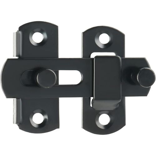 KALANKA-Verrou Porte Coulissante Serrure Volet Loquet Porte Verrou Portail à Bascule Boulon avec Vis pour Porte, Fenêtre, Placard et Jardin, Finition Noir Mat en Acier Inoxydable, EMS9003-B