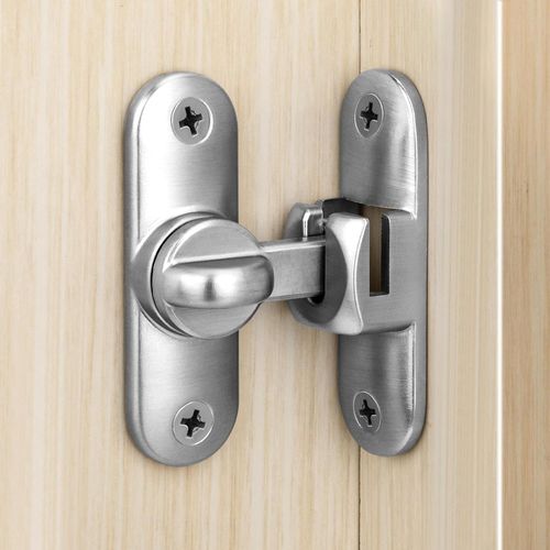 KALANKA-Verrou de Porte pour Portes Coulissantes 90/180 Degrés Serrure de Porte avec Vis pour Porte de Grange Coulissante Cuisines Fenêtre Argent