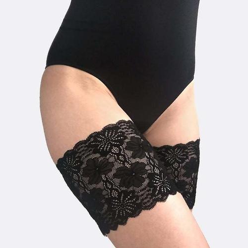 Bandes de cuisse élastiques, bande de cuisse en dentelle anti-frottement sexy pour éviter les frottements de cuisse Bandes de cuisse élastiques anti-frottements XXXL noir