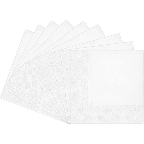 Kalanka-Serviettes Papier Blanc - Serviettes Cocktail Jetables - 20pcs Serviettes En Papier Serviettes De Table Papier 33x33 Serviette Joyeux Anniversaire,Serviettes De Cuisine Pour Fêtes,Mariage,Piq