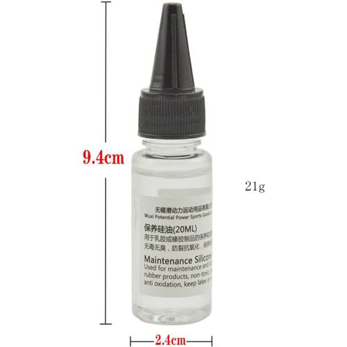AETHERISZYPHER-b baosity 6x maintenance silicone oil liquid portable compact practical premium 20ml lubricant oil for home rubber bands sporting wetsuit devices, 9.4cmx2.4cm, transparent