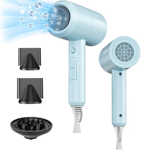 Aetheriszypher-Shrate Lightweight Ionic Hair Dryer With Diffuser - Powerful 1800w Blow Dryer For Fast Drying - Professional Low Noise Mini Hair Dryer For Travel, Gifts, Hair Styling 