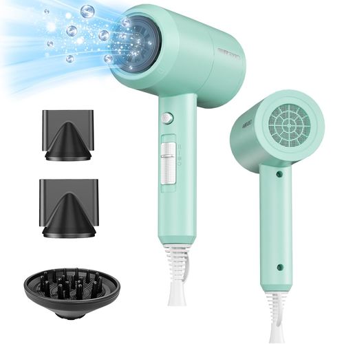 Aetheriszypher-Shrate Lightweight Ionic Hair Dryer With Diffuser - Powerful 1800w Blow Dryer For Fast Drying - Professional Low Noise Mini Hair Dryer For Travel, Gifts, Hair Styling 