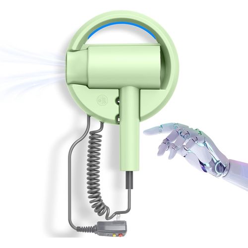 Aetheriszypher-110v Hotel Wall Mounted Hair Dryer For Bathroomwith Night Light Professional Styling Hairdryer For Salonblue Light Negative Ions Fast Drying Restroom Blow Dryermatte Texture - Emerald Green