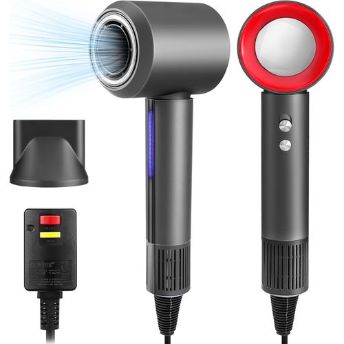 AETHERISZYPHER-high-speed hair dryer 110000 rpm brushless motor 200 million negative ionic blow dryer for fast drying, low noise thermo-control hair dryer with magnetic nozzle (grey)