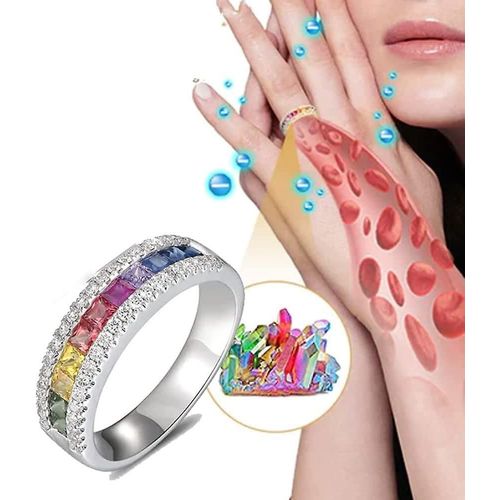 Bague Spinni En Tourmaline Arc-En-Ciel, Bague En Cristal De Quartz, Bague Arc-En-Ciel D'éternité, Bague En Zircone Cubique Arc-En-Ciel Ouverte Blanche
