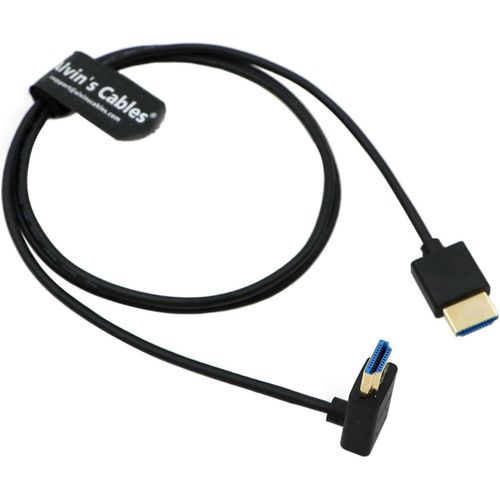 ERYI-8K Hdmi 2.1 Câble Grande Vitesse Mince Hdmi Droit Vers Hdmi À Angle Vers Le Haut Pour Atomos Ninja V Moniteur, Z Cam E2, Pour Sony Fs5 | Fs7| A7S3 Appareils Photo 39.4Pouces | 1M