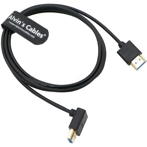 ERYI-8K Hdmi 2.1 Câble Grande Vitesse Mince Hdmi Droit Vers Hdmi À Angle Vers Le Haut Pour Atomos Ninja V Moniteur, Z Cam E2, Pour Sony Fs5 | Fs7| A7S3 Appareils Photo 6.6Ft | 2M