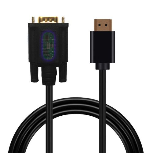 ERYI-Câble Hdmi Vers Vga Avec Ic, Plaqué Or 1080P Hdmi Mâle Vers Vga Mâle 4K Supporté 2 M