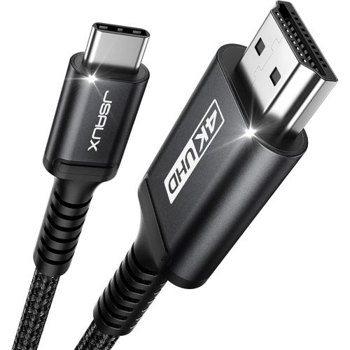 ERYI-Câble Usb C Vers Hdmi 4K 1M, Cable Usb Type C Hdmi 4K Uhd (Compatible Thunderbolt 3) Pour Macbook Pro 2018/2017, Ipad Pro 2018/Air 2020, Samsung Galaxy S20/S10, Surface Book 2, Huawei P40 Noir