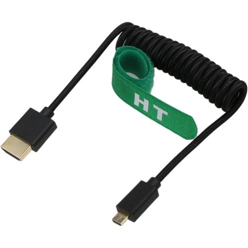 ERYI-Câble Tressé Noir 30Cm Micro Hdmi Vers Hdmi 8K 4K 60P Pour Canon R8 R10 Sony A7C A7Riv Fx30 S5 X-T4 Z50 Camera Atomos Ninja V F5Pro Moniteur, Type A D 2.1