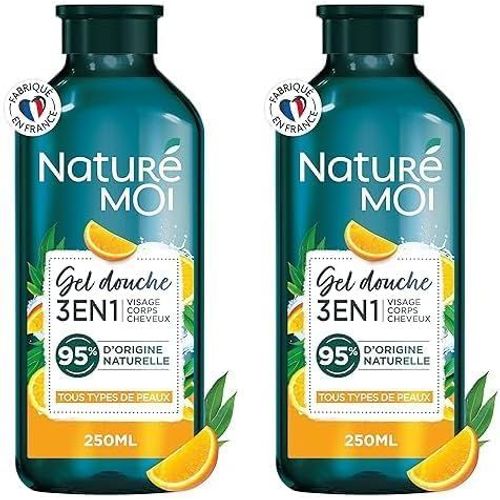 Eryi-- Gel Douche 3 En 1 Visage, Corps, Cheveux - Hydrate Et Nourrit - À L'eau D'orange Bio Et À L'eucalyptus De La Réunion - 95% D'origine Naturelle - 250 Ml - Fabriqué En France (Lot De 2) 