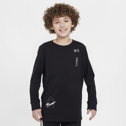 T-Shirt À Manches Longues Nike Nba Brooklyn Nets Courtside Max90 Pour Ado (Garçon) - Noir