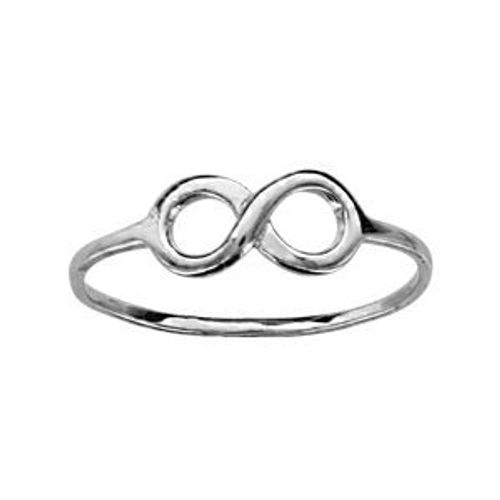 Bague Argent Rhodié Forme Infini Lissée
