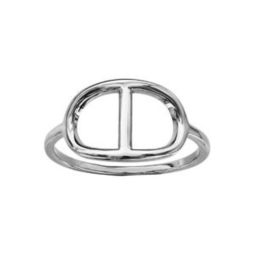 Bague Argent Rhodié Maille Marine Lisse