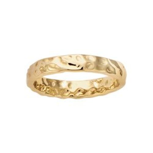 Bague Plaqué Or Alliance Martelée