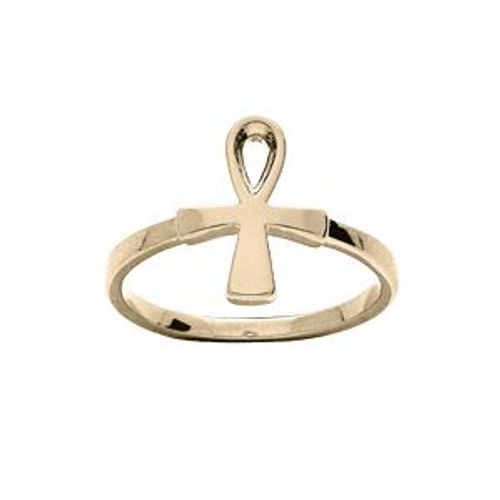 Bague Plaqué Or Croix Lisse