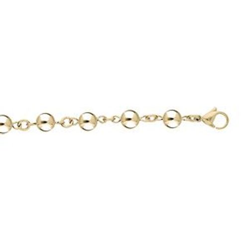 Bracelet Acier Et Pvd Jaune Boules Marseillais 16+3cm