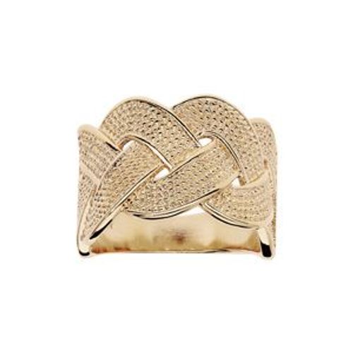 Bague Plaqué Or Large Tresse Lisse