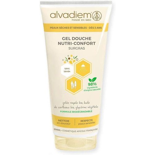 Eryi-Gel Douche Surgras 200ml À La Gelée Royale Bio - Peau Sensible,Sans Savon - Fabriqué En Fr 