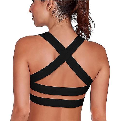 Soutien-gorge de sport rembourr¿¿ et respirant pour femmes, soutien ¿¿ fort impact, crois¿¿