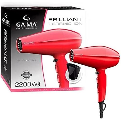 Sèche-Cheveux - Gama - Brilliant Ceramic Ion - 2200 W - Rouge - Ioniseur D'air