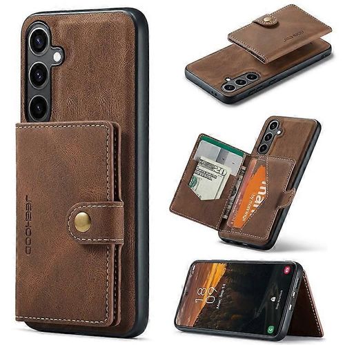 Etui Jeehood J01 Compatible Avec Samsung Galaxy S24, Avec Porte-Cartes Et Bequille, En Cuir Et Tpu, Style Retro