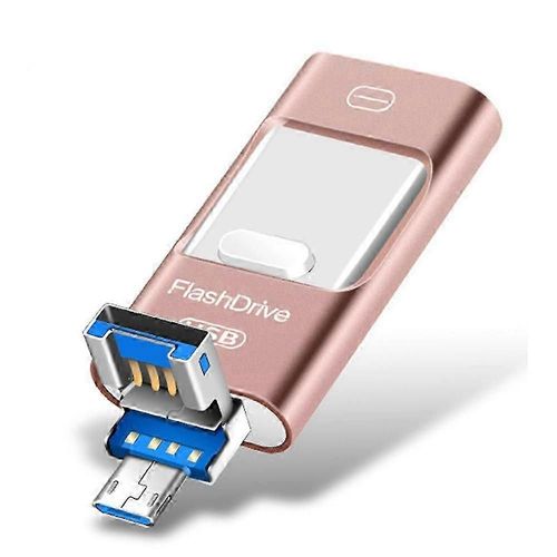 Extension de memoire pour iPhone, cle USB de transfert haute vitesse pour iPhone/iPad/Android/PC (128 Go), stockage externe securise et facile