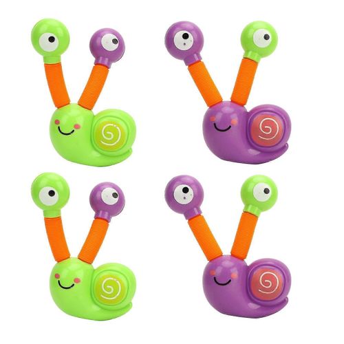 Lot de 4 jouets telescopiques en forme d'escargot - Plastique colore pour enfants et familles