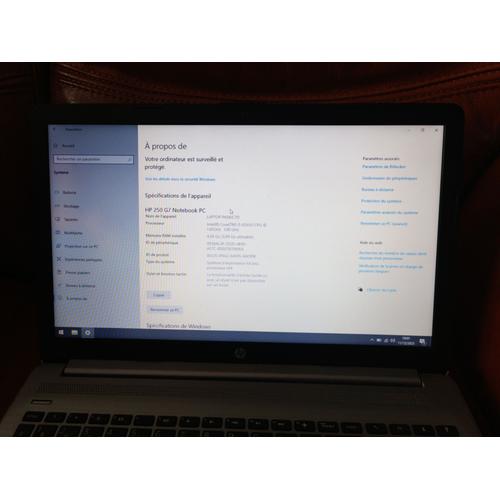 HP 250 G7 Notebook - 15.6" Intel Core i5-8265U - 1.6 Ghz - Ram 4 Go - DD 1 To