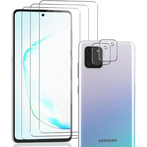 Verre Trempé Pour Samsung Galaxy Note 10 Lite Protection D'écran 3 Pièces Et Galaxy Note 10 Lite Verre Trempé D'objectif Protecteur 2 Pièces. 9h Dureté, Hd Film Verre Pour Galaxy Note 10 Lite