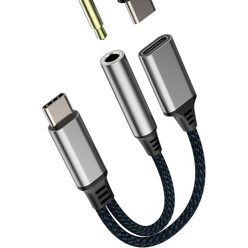 THEF-Adaptateur Jack USB C Pour IPhone 16 15 Pro Max(2 en 1)3.5mm écouteurs Prise Connecteur Compatible Avec Samsung S24 S23 Pour Apple Casque DAC Audio AUXiliaire Type C Chargeur Câble Pour IPad Spl