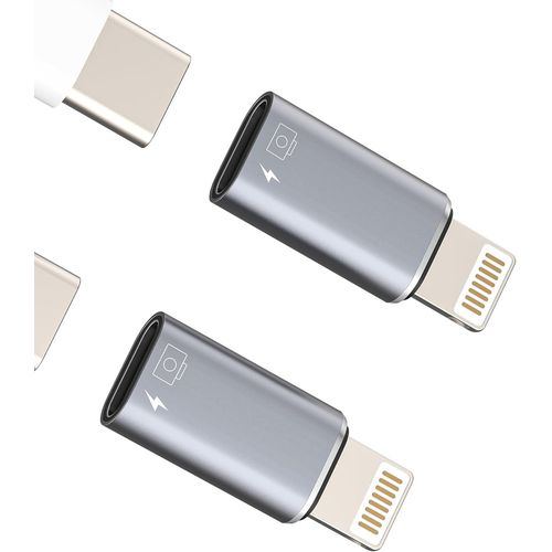 THEF-OTG écouteurs Adaptateur USB C Femelle Vers Lightning Mâle(Lot de 2)Type C Rapide Chargeur Câble Pour IPhone 14 Pro Clé Appareil Photo Fichiers Certifié Pour Apple MFI Pour IPad Audio Prise Conn