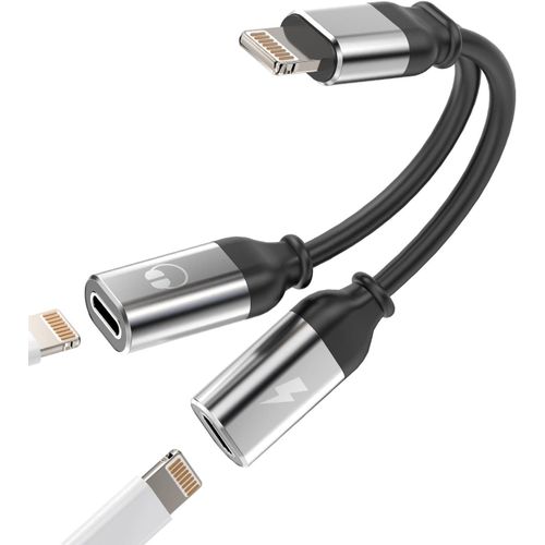 Thef-Adaptateur Lightning Jack Casque Chargeur Accessoires Câble Aux Écouteurs Charge Répartiteur Casque Prise Pour Apple Iphone 14 13 12 11 Pro Max 7 8 Plus X Se Xs Xr Pour Ipad Air