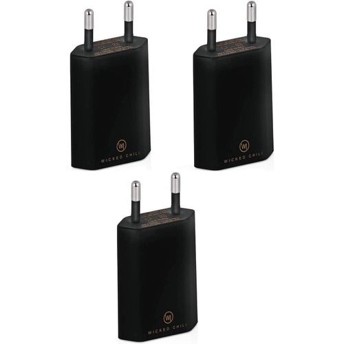 THEF-3X Pro Series Power Adapter Adaptateur USB Compatible avec Apple iPhone, Samsung Galaxy/Chargeur de téléphone Portable, Smartphone Power Plug (1A, 5V) Noir