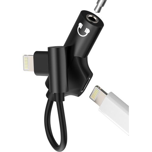 Thef-Adaptateur Lightning Vers Prise Jack 3,5 Mm (2 En 1) Pour Iphone 14 13 12 11 Pro Max 7 8 Câble De Charge Audio Pour Apple Mfi Certifié Aux Accessoire De Voiture Pour Ipad, Chargeur, Casque