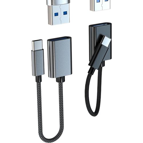 THEF-Adaptateur USB C OTG 3.0 Vers USB A (Lot de 2)pour IPhone 16 15 Pro Max Pour IPad 10 Macbook Pour Apple Compatible Avec Samsung Connecteur Chargeur Portable Tablette Voiture Lecteur de Données E