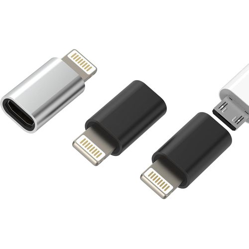 Thef-Adaptateur Micro Usb À Lightning Mâle(3 Pack) Android Câble Pour Apple Mfi Certifié Charge Adaptateurs Microusb Câbles Femelle Jack Pour Iphone 14 13 Pro Fiche Pour Ipad Chargeur Mc-To-L