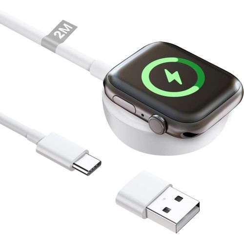 Thef-Compatible Avec Chargeur Apple Watch, Chargeur Montre Apple Watch 2m Câble Apple Watch Usb C Chargeur Iwatch Apple Chargeur Rapide Pour Apple Watch Series 9 8 7 6 5 4 3 2 Se Ultra 38/40/42/44/45