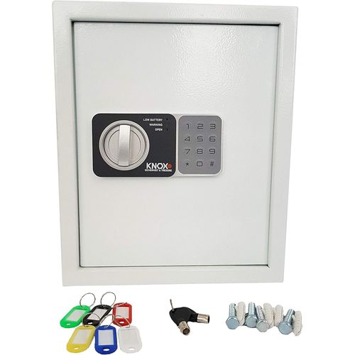 CHECARZHN--NO1-Knoxsafe Ks0Kk1602E Keylocker 2, Coffre-Fort À Clés Pour 48 Clés Avec Porte-Clés, Blanc, 36 X 30 X 10 Cm, 7,5 Kg