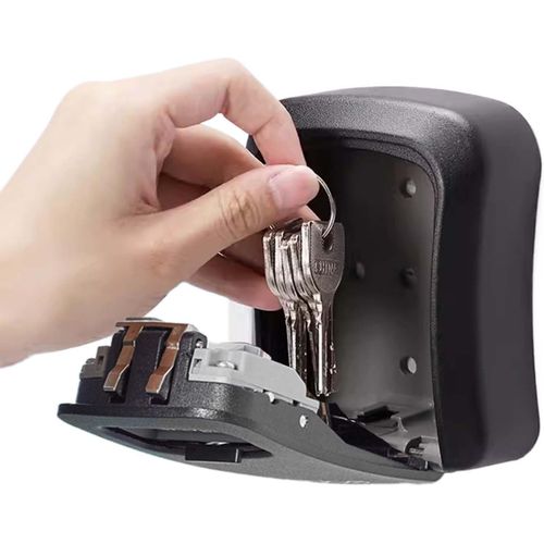 CHECARZHN--NO1-Code Security Key Box, Un Coffre-Fort À Clés Robuste Et Durable Qui Peut Être Utilisé À LIntérieur Ou À LExtérieur. (Métal, Noir)